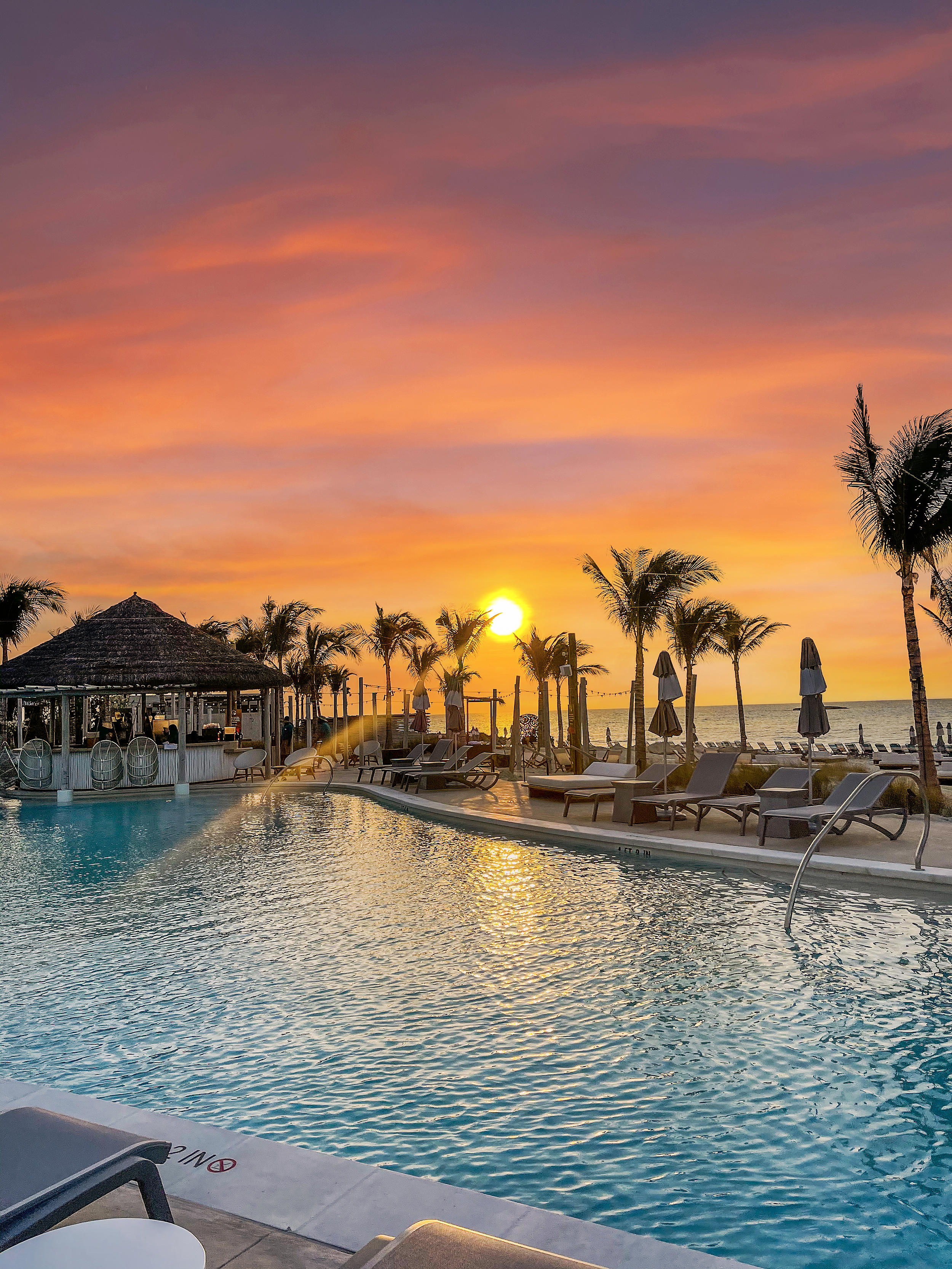 The Beach Club at Bimini at sunset